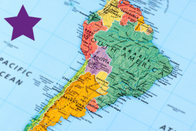 Billede af kort over Sydamerika