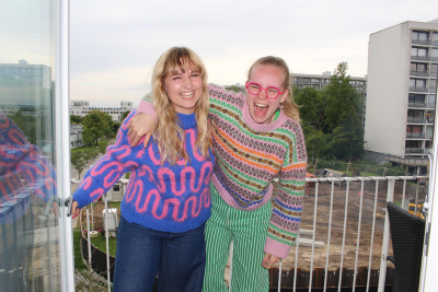 Nanna og Matilde fra podcasten Garn og Glimmer
