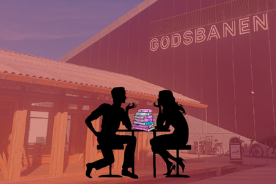 Illustration af to mennesker på date