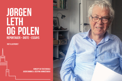 Jørgen Leth og Polen – bogforside+JL portræt