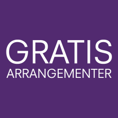 Skilt med teksten 'Gratis arrangementer'